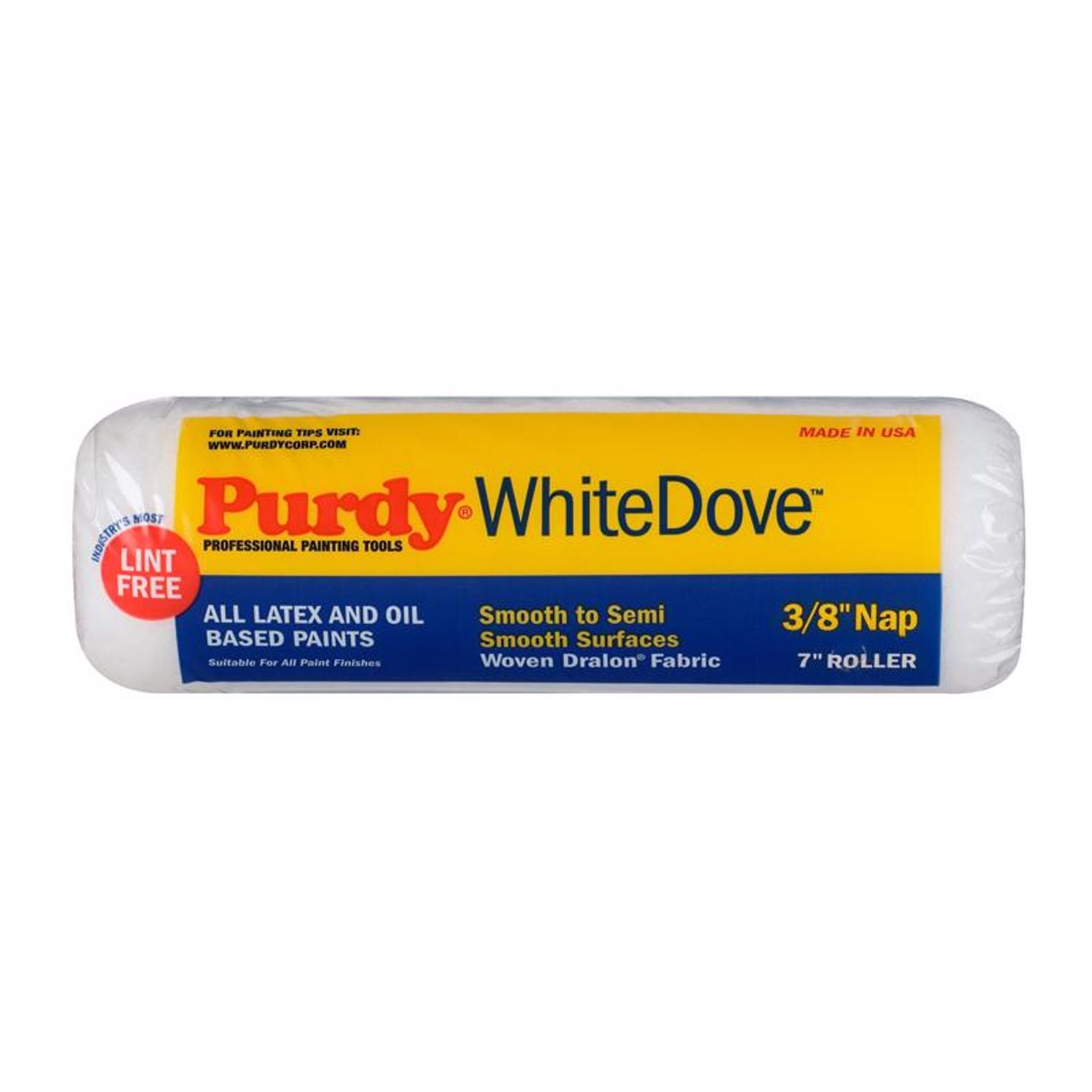 Purdy White Dove Woven Dralon Fabric 7 in. W X 3/8 in. Paint Roller Cover 1 pk