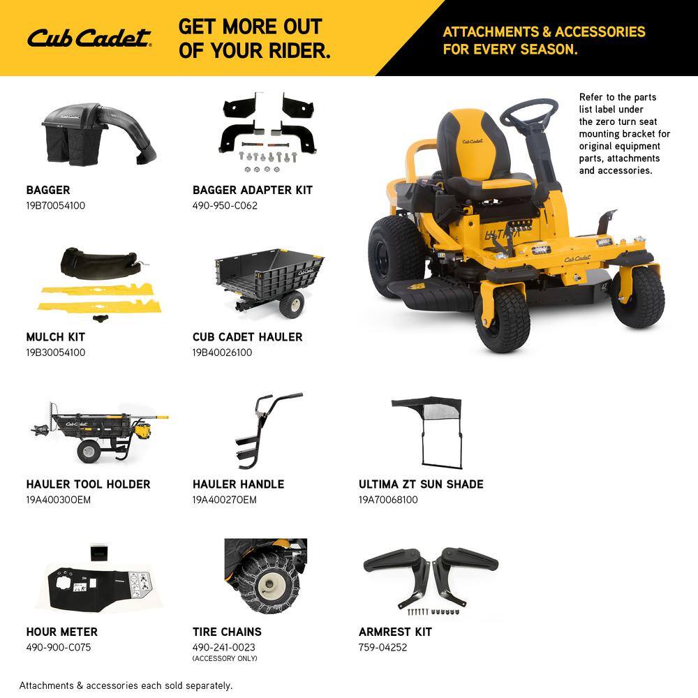 Cub Cadet Ultima ZTS1 42 in. Fabricated Deck 22HP V-Twin Kohler 7000 Series Engine Dual Hydro Drive Gas Zero Turn Riding Mower ZTS1-42