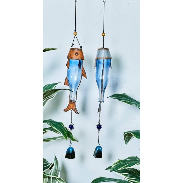 Coastal Fish Windchimes Blue copper Olivia amp May