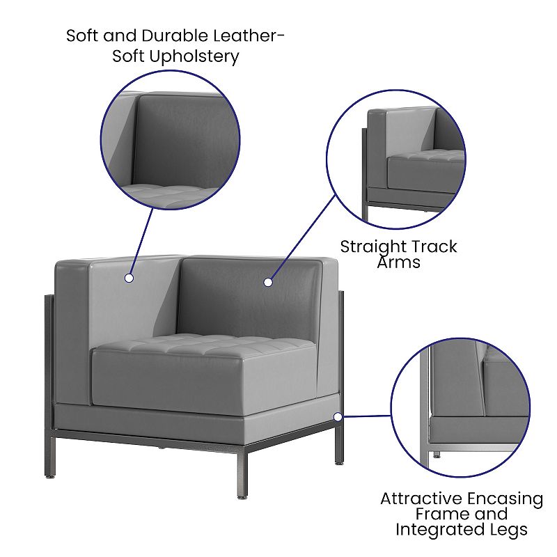 Flash Furniture Hercules Imagination Series Faux Leather Left Corner Chair