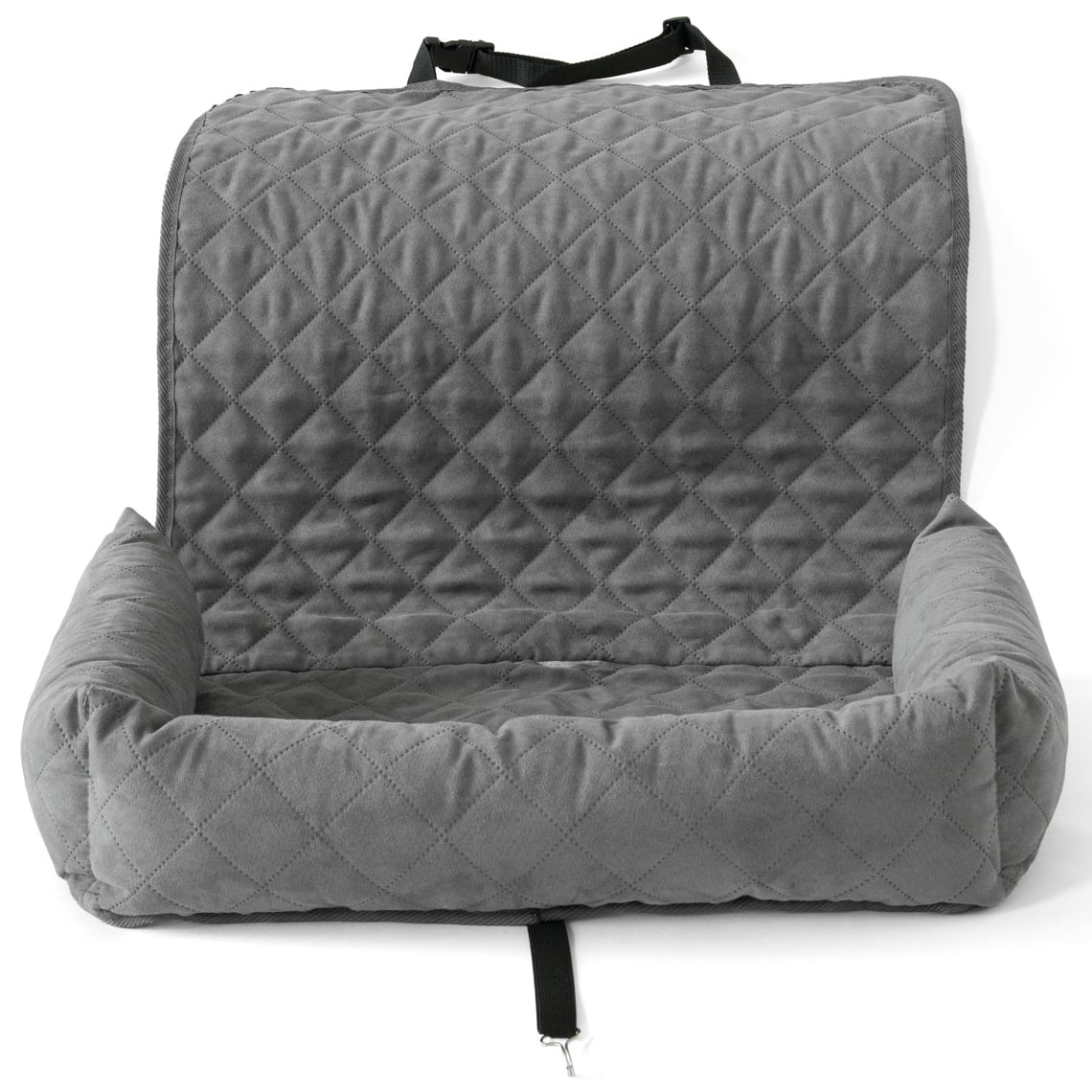 Precious Tails Co-Pilot Bolster Dog Car Seat Cover， Grey， Large， 39