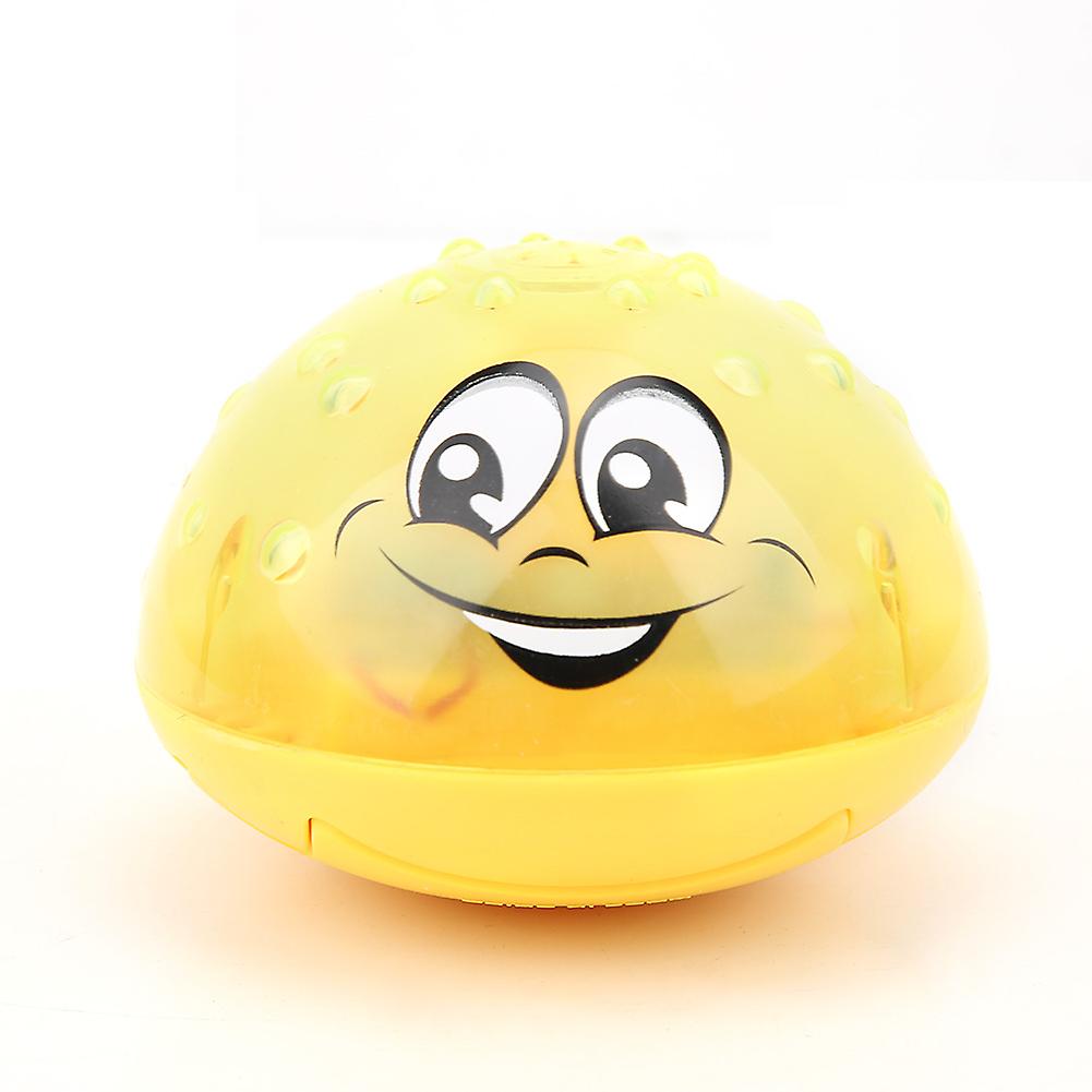 Electric Induction Spray Water Ball Children Bath Toys With Light Music (light Yellow)