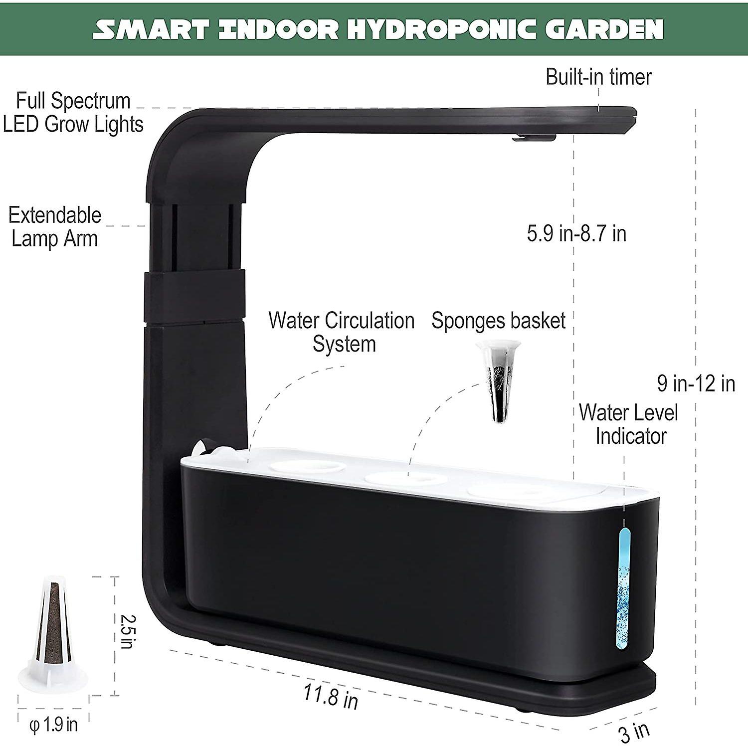 Hydroponics Growing System 20w Indoor Garden With Led Grow Light 60led Hydroponic Garden 3pods Full Spectrum With Automatic Timer Hydrogarden For Home