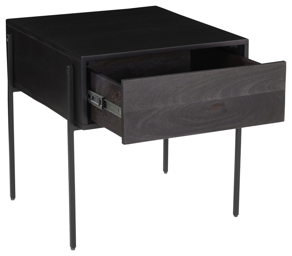 Tobin Side Table  Charcoal   Industrial   Side Tables And End Tables   by Sideboards and Things  Houzz