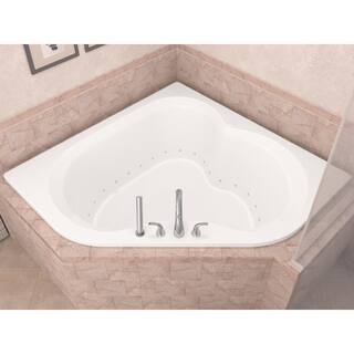 Universal Tubs Beryl 5 ft. Acrylic Corner Drop-in Air Bathtub in White HD6060CAR