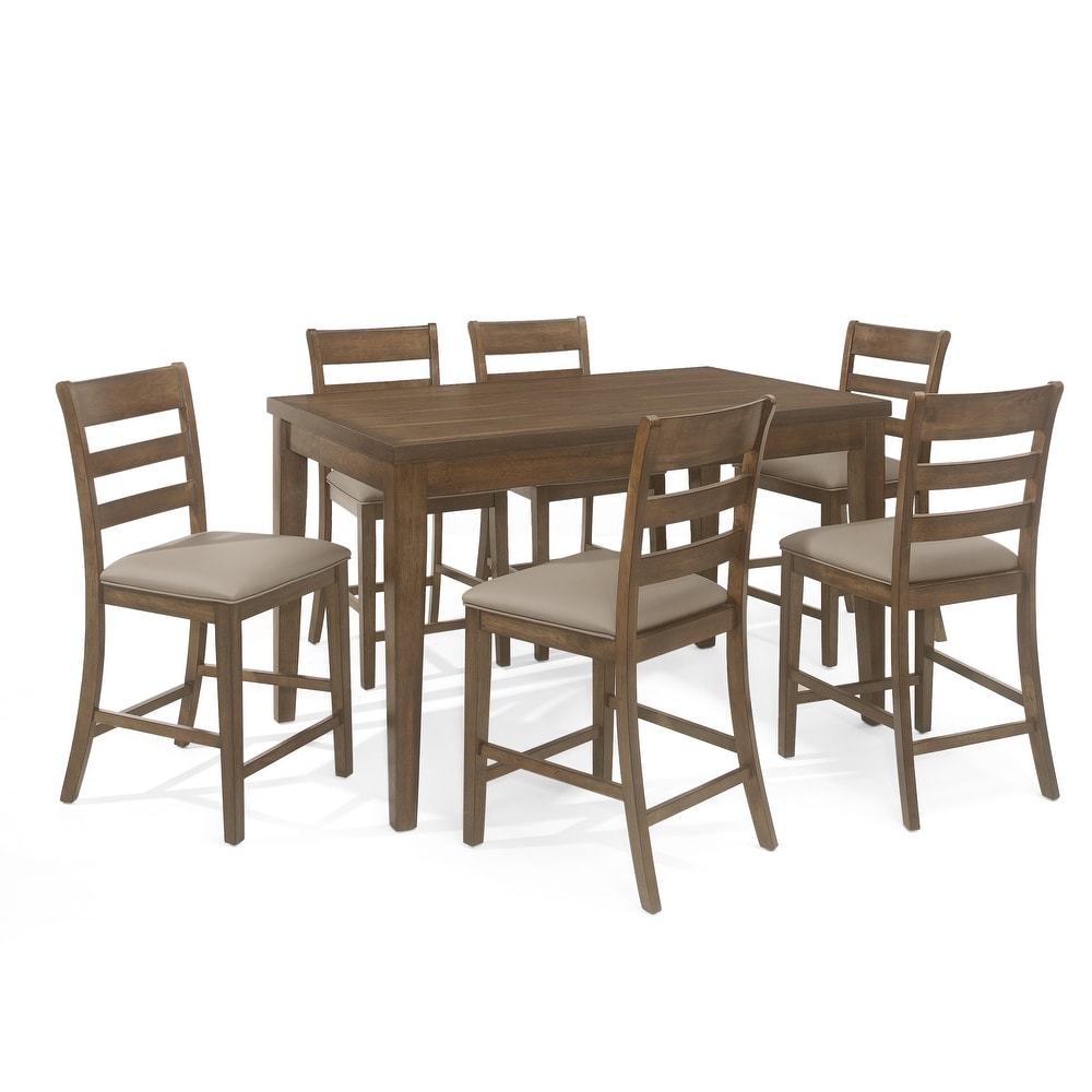 Benner Farmhouse Wood Counter Height 7 Piece Dining Set by Christopher Knight Home