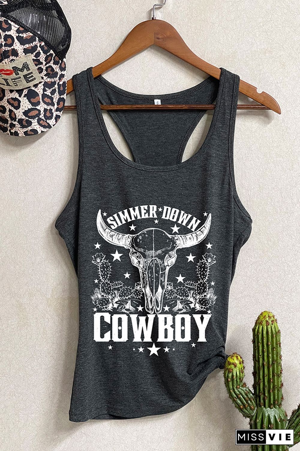 Simmer Down Cowboy Sleeveless Tank Top Wholesale