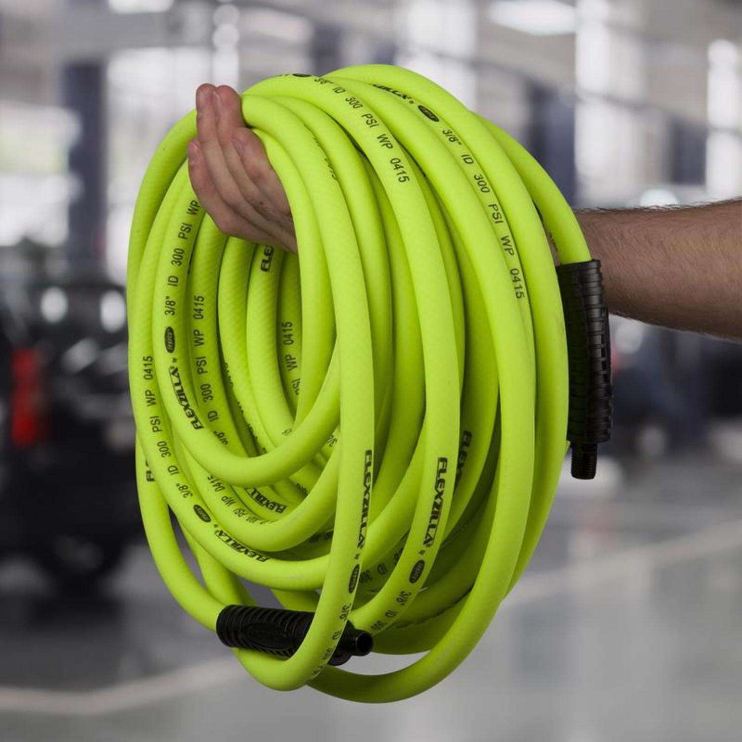 Flexzilla Pro 100 ft. L X 1/4 in. D Hybrid Polymer Air Hose 300 psi Zilla Green