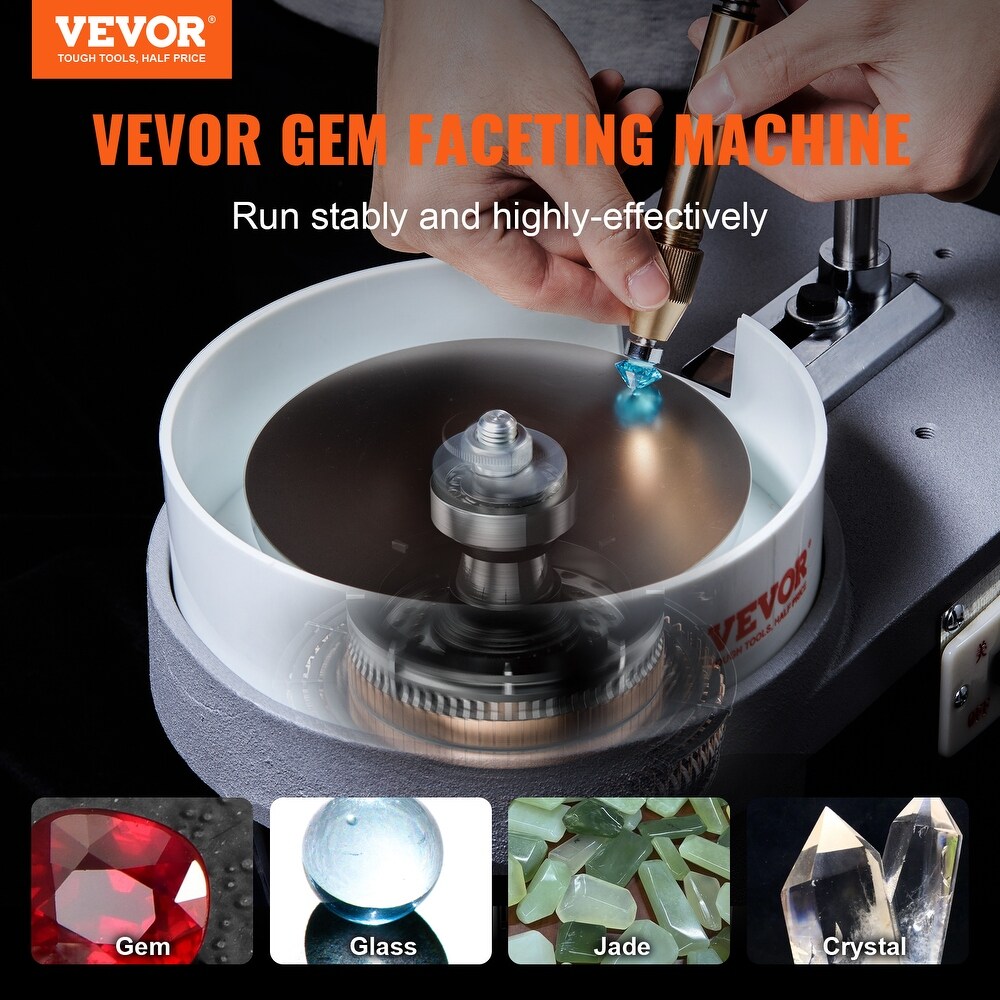 VEVOR 180W Gem Faceting 2800RPM Jade Rock Polisher Faceted Manipulator Triangle Abrasive