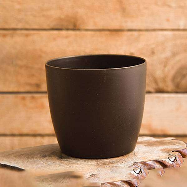 9.1 inch (23 cm) Ronda No. 2320 Round Plastic Planter (Coffee Color) (set of 3)