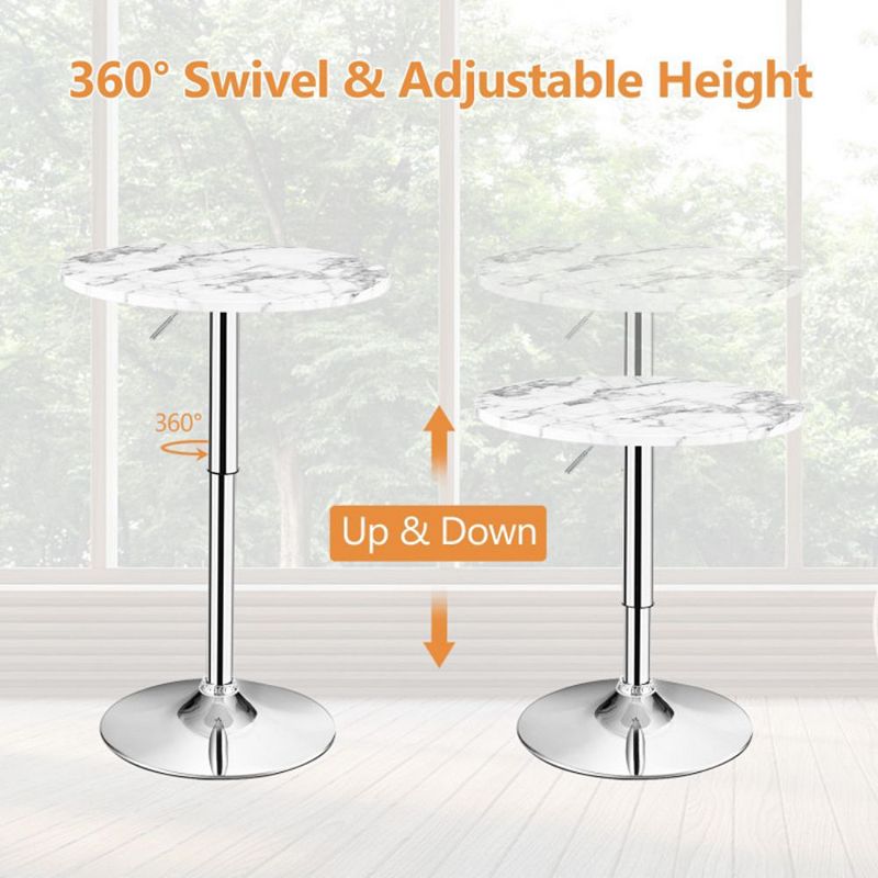 Hivago 360▲ Swivel Cocktail Pub Table with Sliver Leg and Base