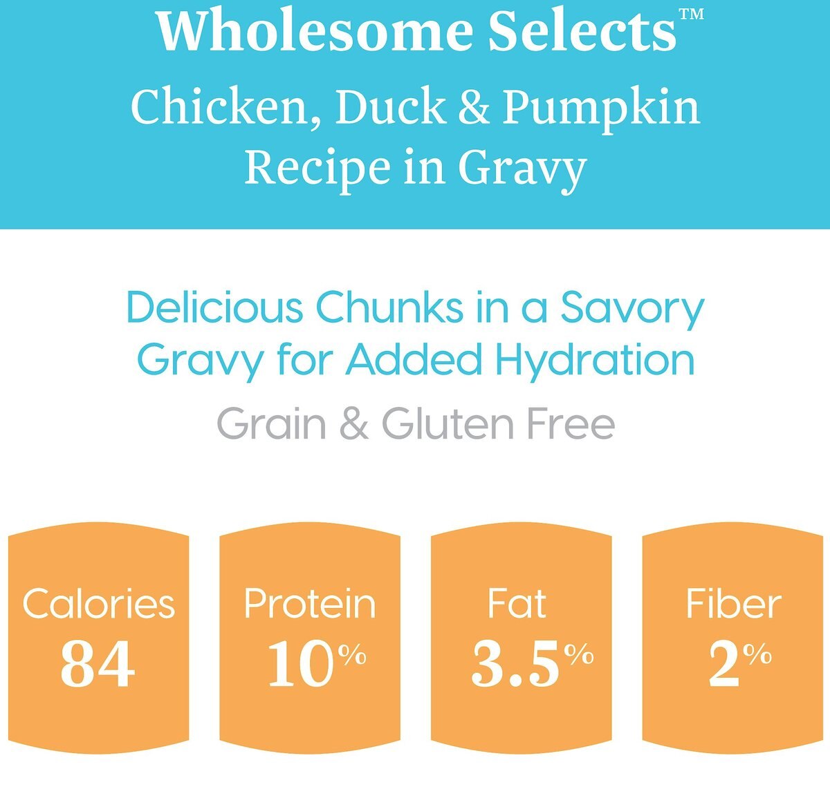 Solid Gold Wholesome Selects with Real Chicken， Duck and Pumpkin Recipe in Gravy Grain-Free Canned Cat Food