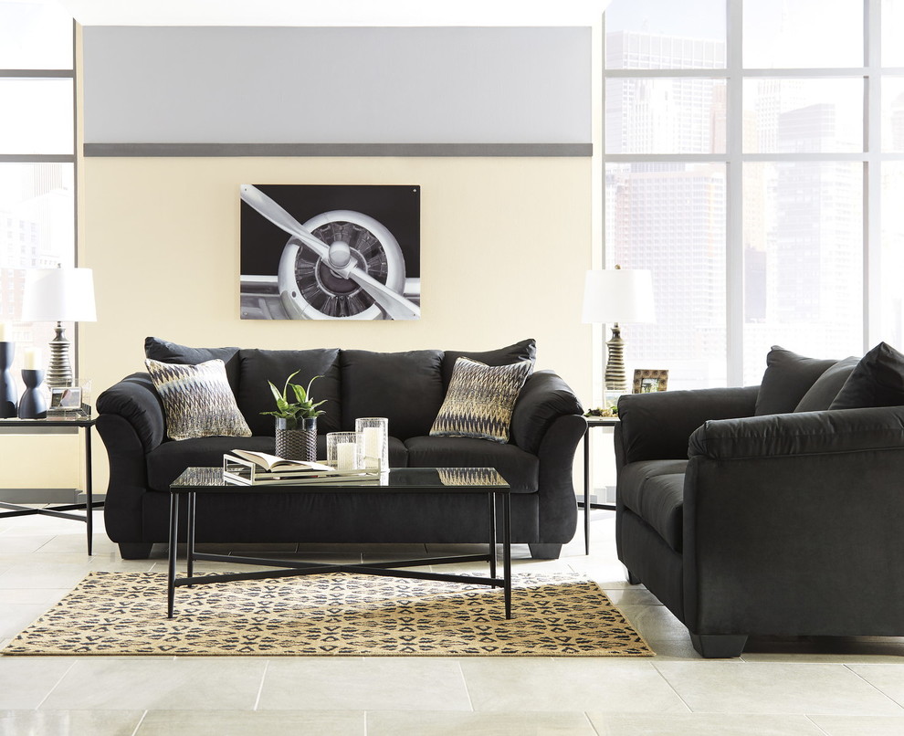 Darcy Loveseat  Black 7500835   Transitional   Loveseats   by Homesquare  Houzz