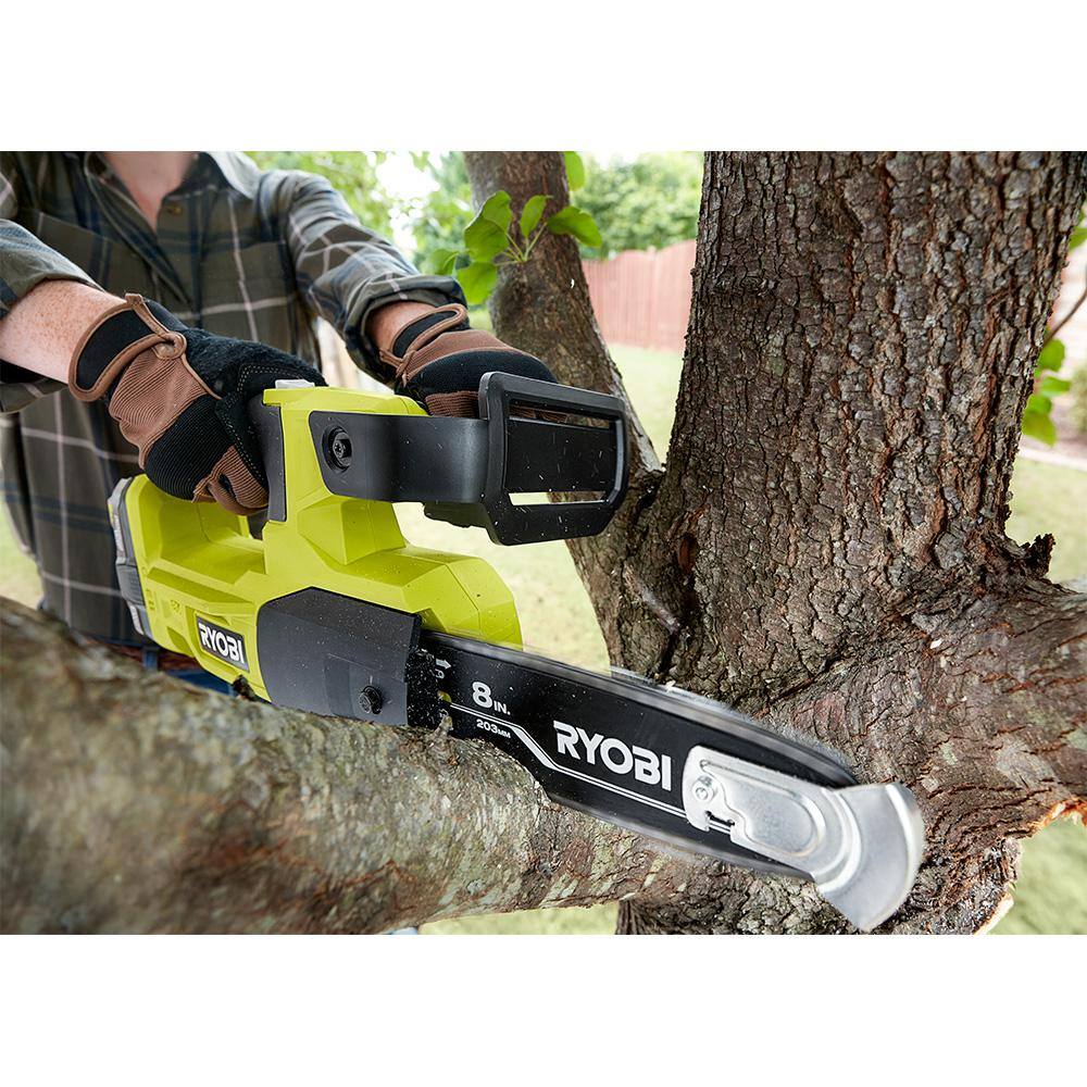 RYOBI ONE+ 18V 8 in. Cordless Battery Pole Saw and 8 in. Pruning Saw Combo Kit with 2.0 Ah Battery and Charger P20310