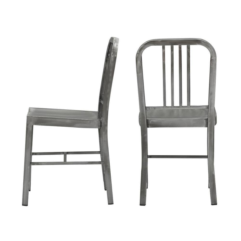 StyleWell Kipling Gunmetal Gray Metal Dining Chair (Set of 2) (15.94 in. W x 32.67 in. H) CM806-18-GMG