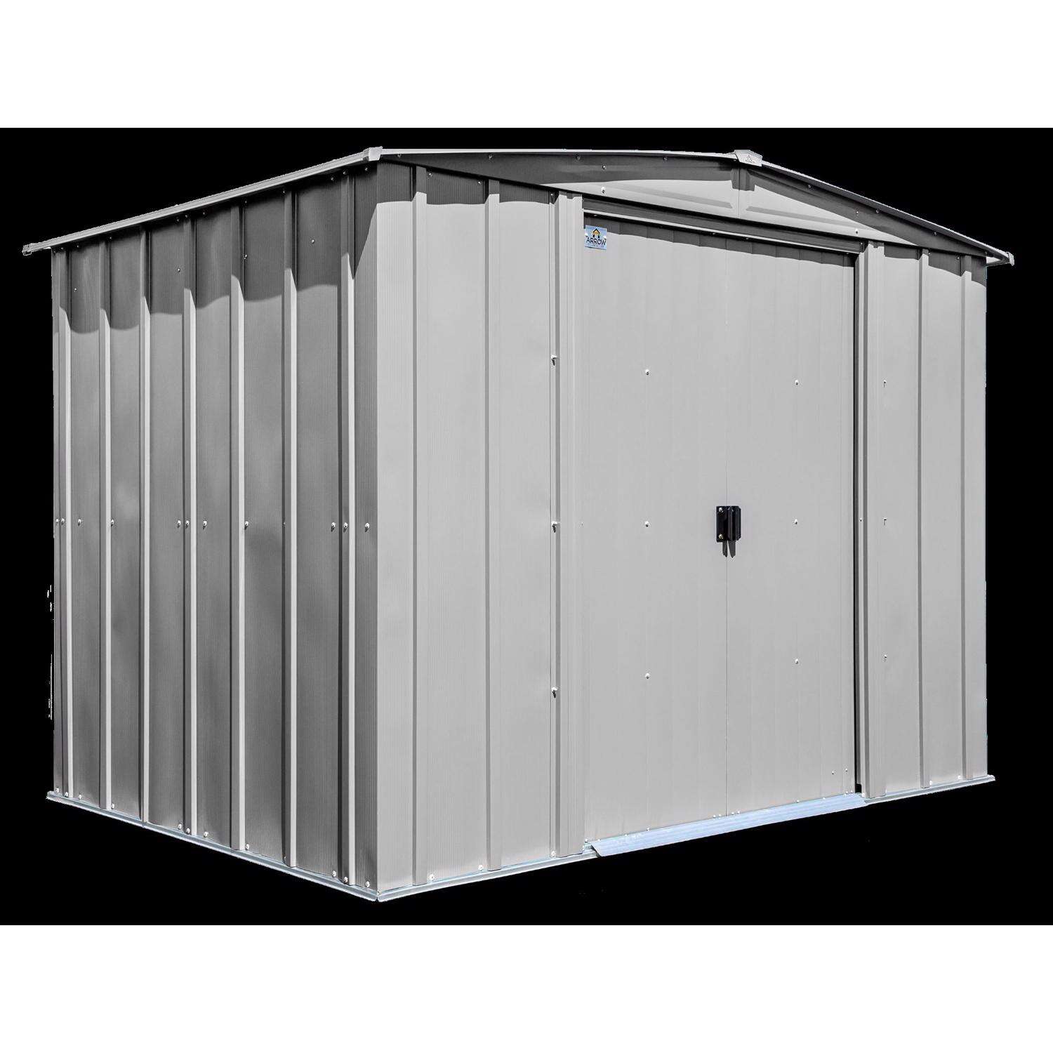 Arrow Classic 8 ft. x 6 ft. Metal Vertical Peak Storage Shed without Floor Kit