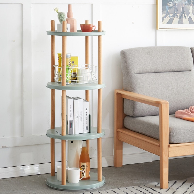 4 Tier Rotating Storage Shelf for Living Room， Bedroom