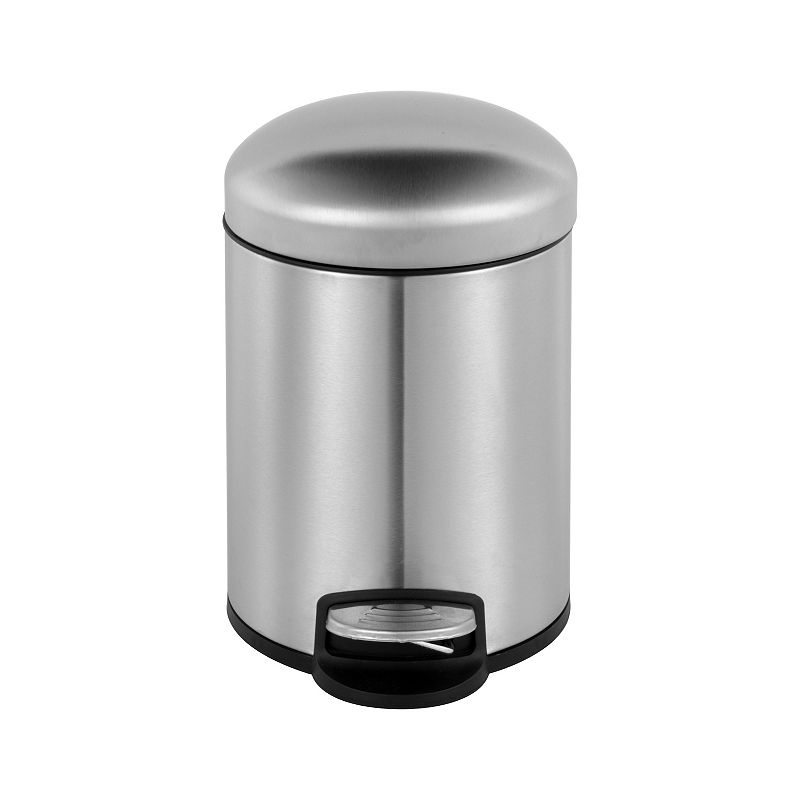 1.32 Gal./5 Liter Stainless Steel Round Step-on Trash Can for Bathroom and Office