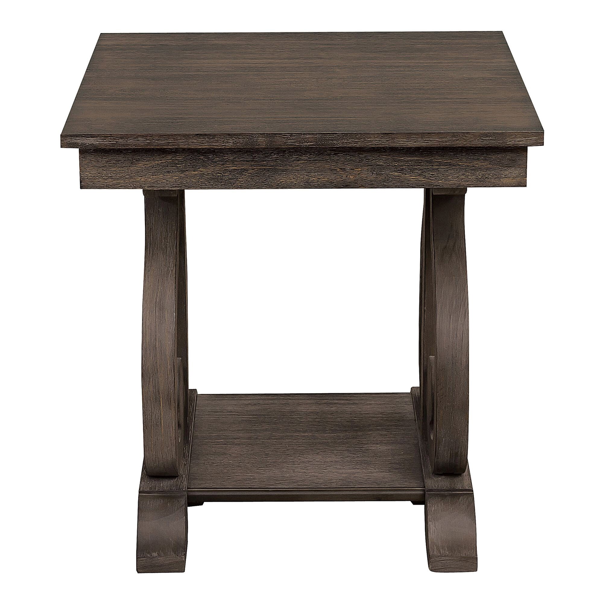 Lexicon Home Living Room End Table - Wire-Brushed Power Glaze Oak - 26