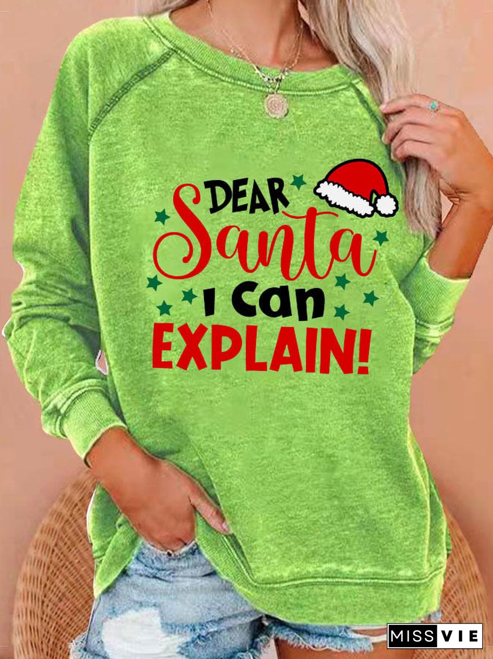 Women's Dear Santa I Can Explain Sweatshirt