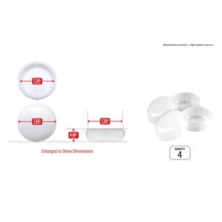 Everbilt 1-12 in. White Plastic Insert Patio Furniture Cups (4-Pack) 43040