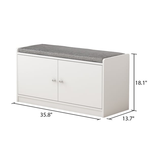 FAMAPY Entyrway Shoe Change Bench Storage Cabinets with Cushion - - 35325613