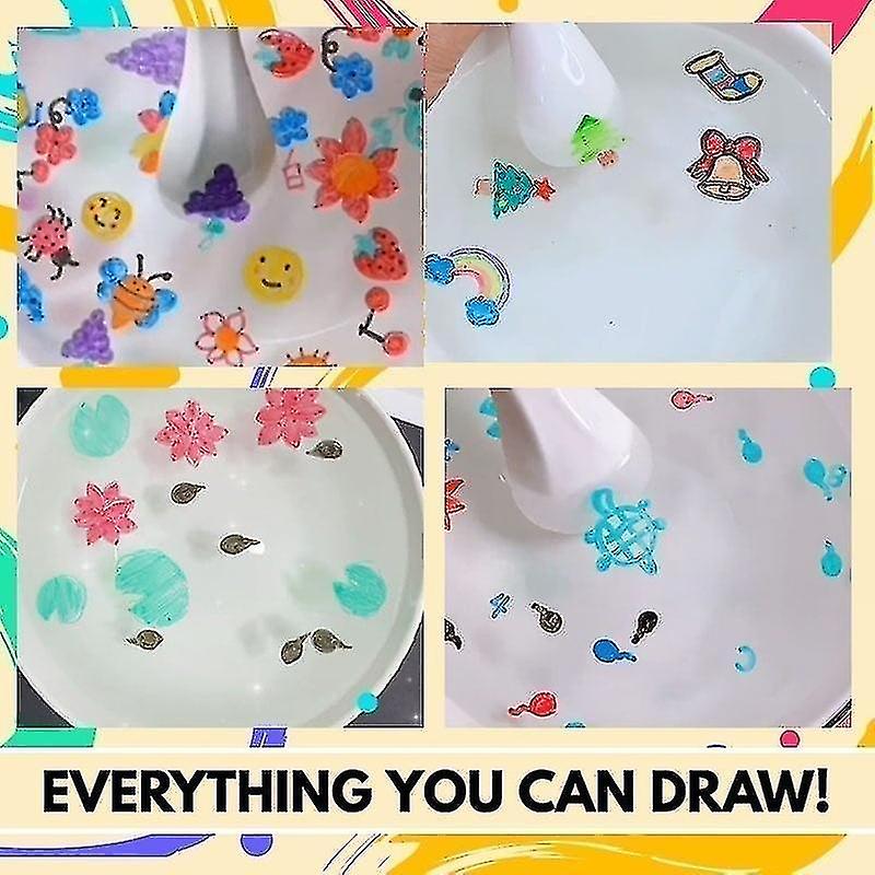 4/8/12 Color Floating  Magic Pen Water-based Erasable Whiteboard Pen Water Drawing In Water Can Float Color Pen