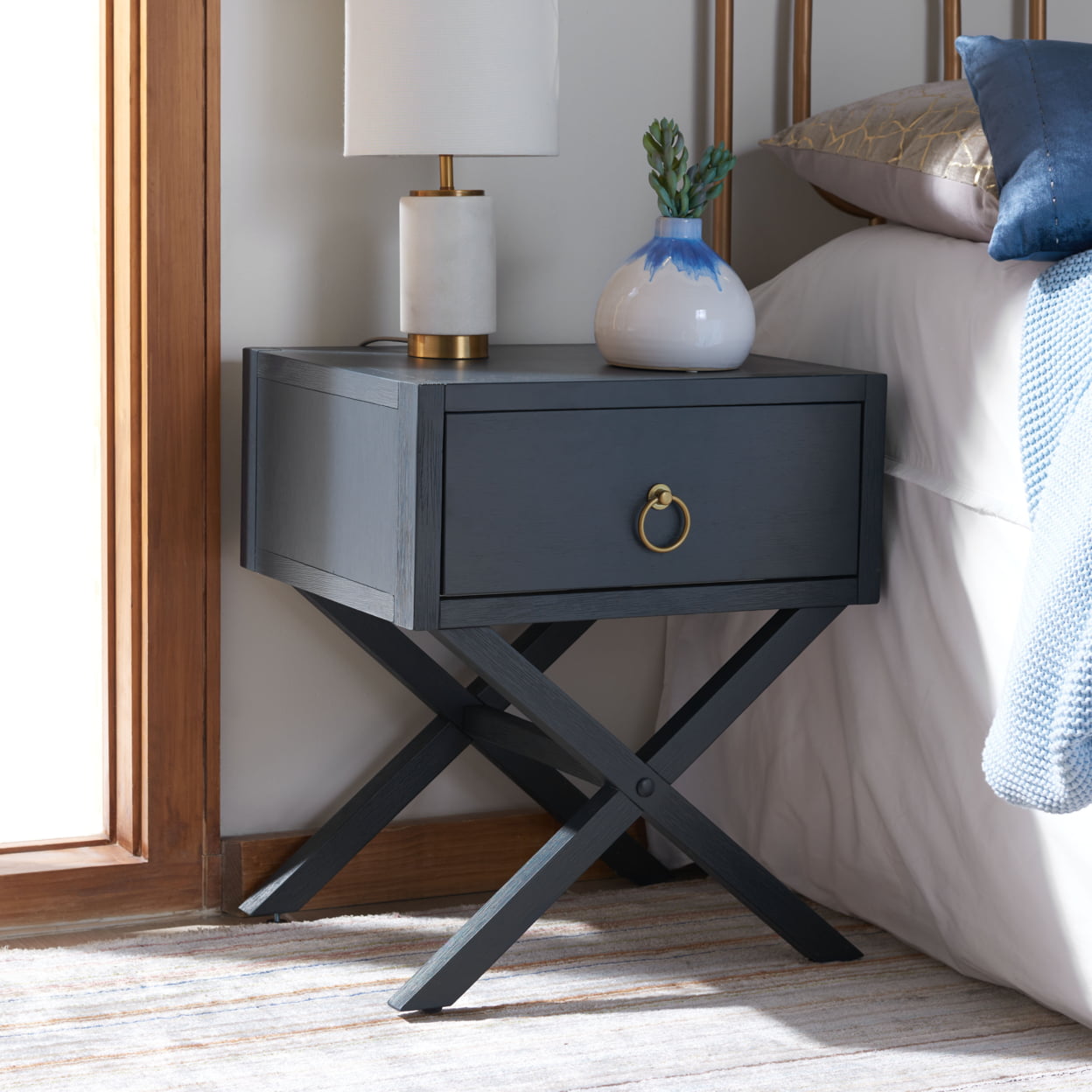 Safavieh SAFAVIEH Odilia 1-Drawer Nightstand Navy