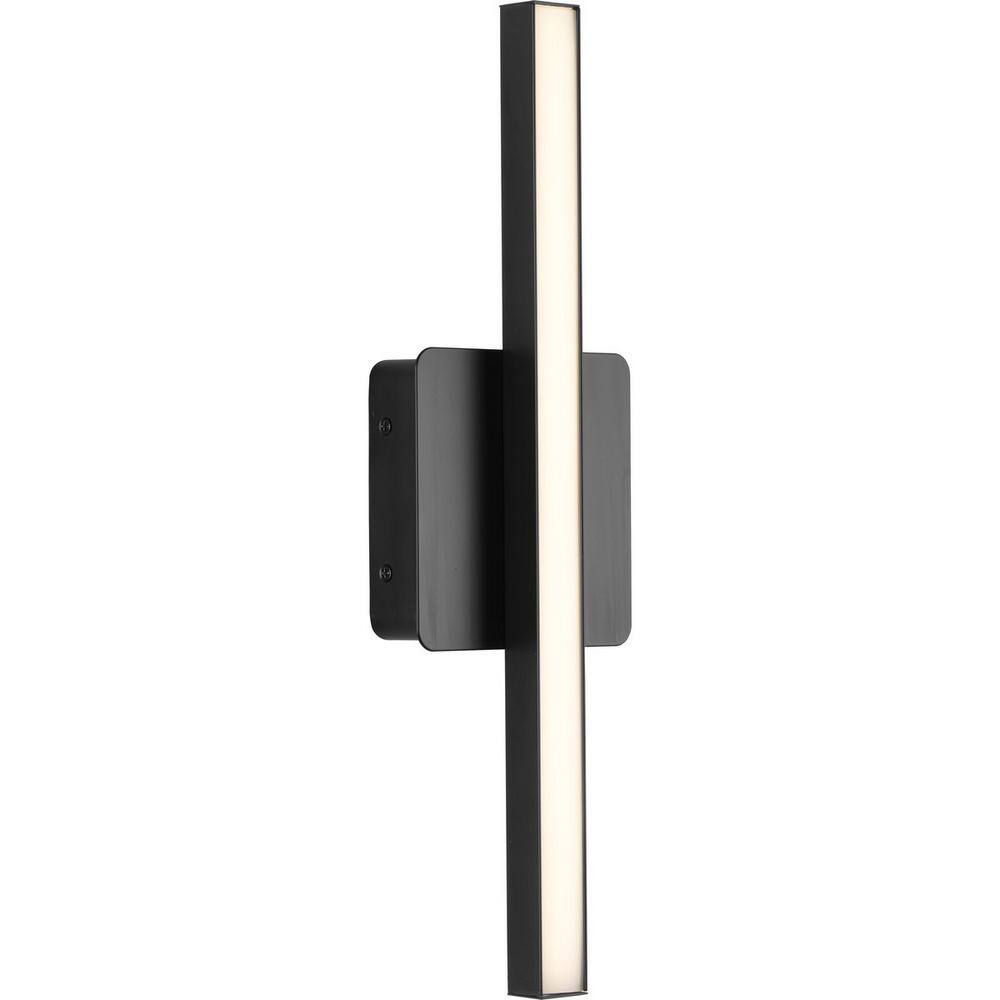 Progress Lighting Phase 4 Collection 16 in. Matte Black Small Modern Integrated 3CCT Integrated 1-Light LED Linear Vanity Light P300403-31M-CS