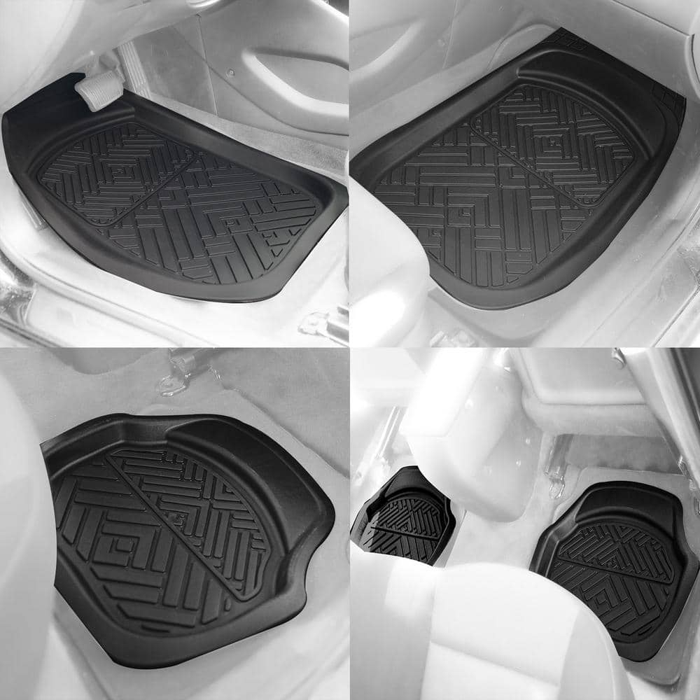 FH Group 4-Piece ClimaProof Deep Dish Trimmable Car Floor Mats - Universal Fit for Cars, SUVs, Vans and Trucks - Full Set DMF13004BLACK