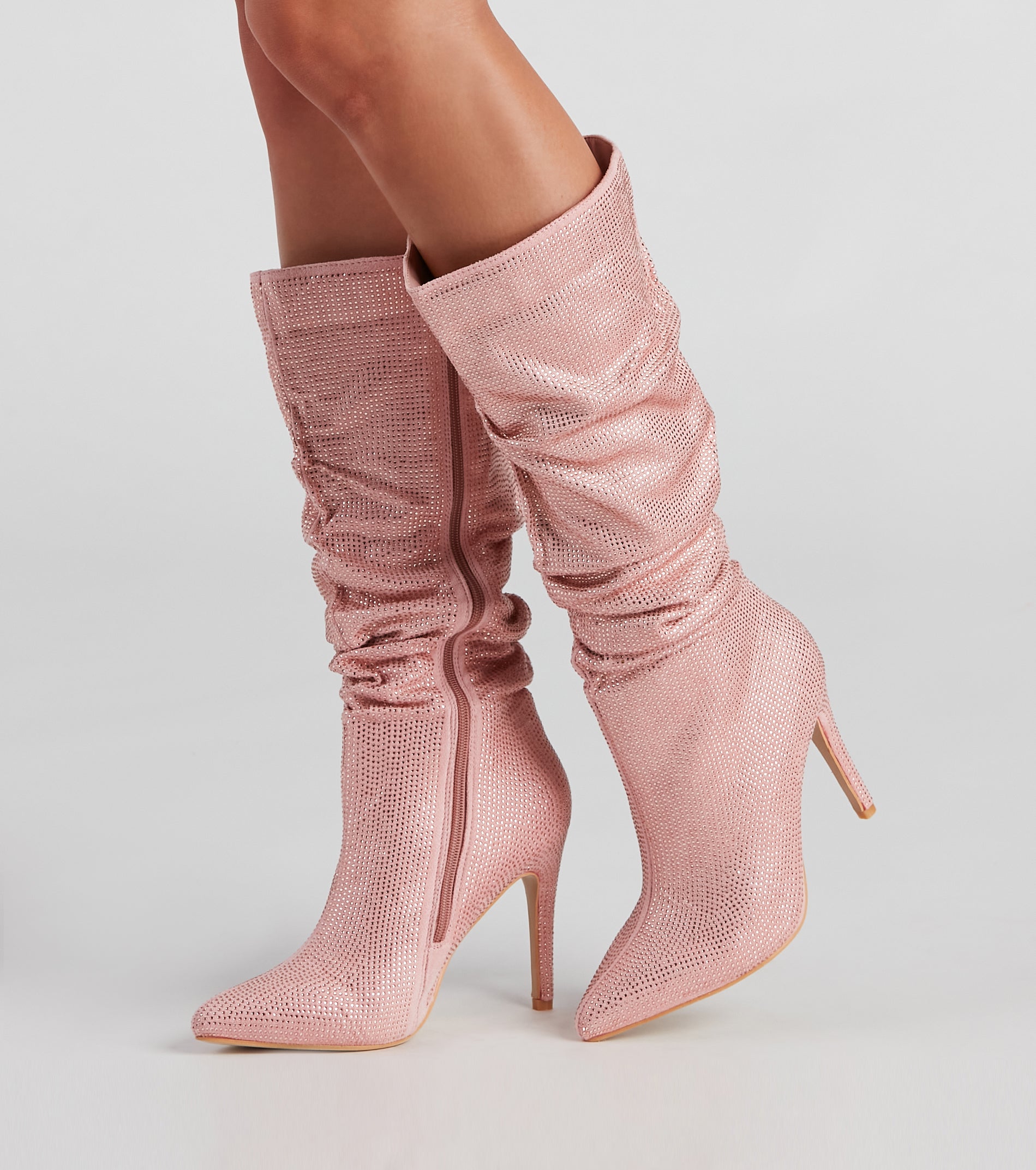 Shine Slouch Stiletto Boots