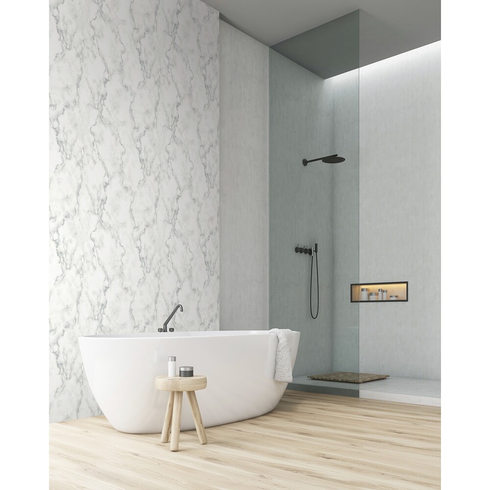 NextWall Faux Marble Peel and Stick Removable Wallpaper   20.5 in. W x 18 ft. L