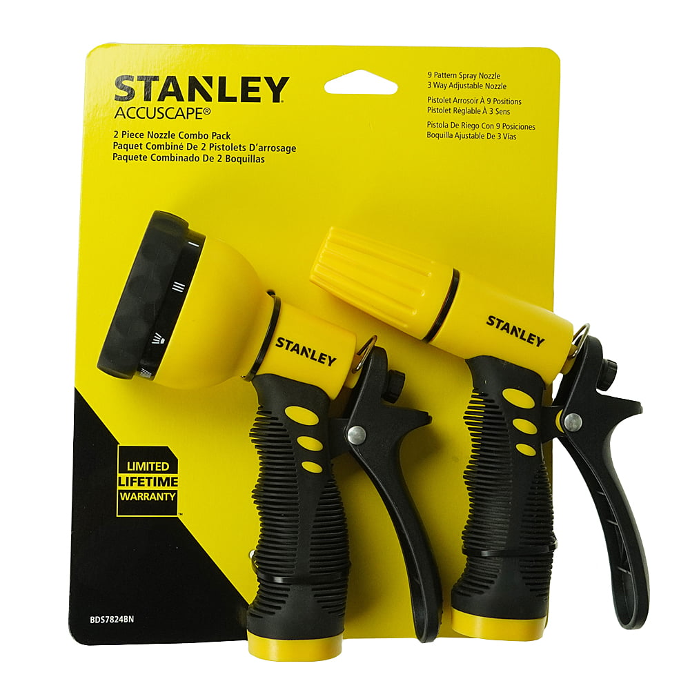 Stanley 2 Piece Nozzle Combo Pack For Standard Garden Water Hoses BDS7824BN