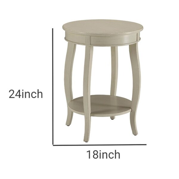 Fashionable Side Table， Antique White - 24 H x 18 W x 18 L Inches