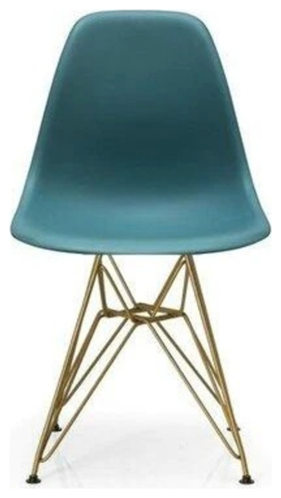 Eiffel Chair With Gold Base (Set Of 4)   Midcentury   Dining Chairs   by AFB Decor  Houzz