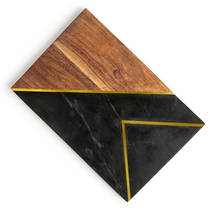 Normandy Marble   Wood Cutting Board   Large