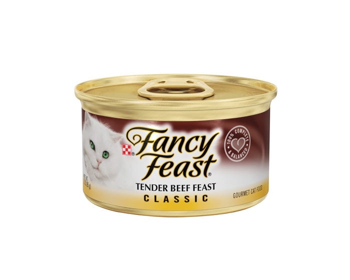 Purina Fancy Feast Classic Pate Tender Beef Feast Wet Cat Food， 3 oz. can