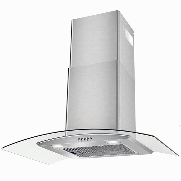 30 inch Tieasy Wall Mount Range Hood Kitchen Vent 450 CFM Tempered Glass 3-Speed