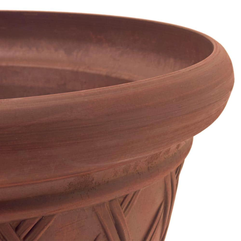 Arcadia Garden Products Basket Weave 18 in. x 14 in. Terra Cotta PSW Pot MB46TC