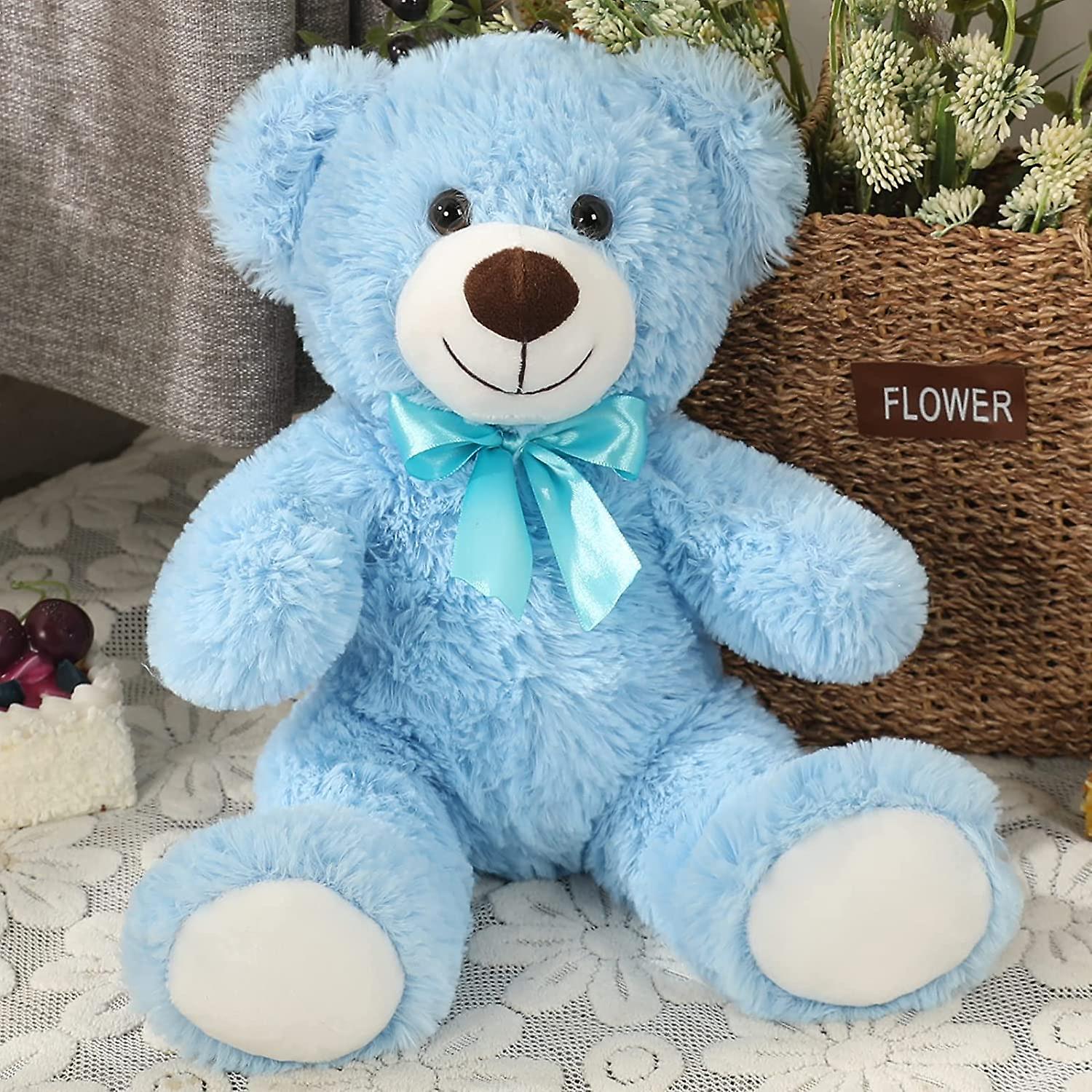 3 Packs Blue Cute Teddy Bear Soft Stuffed Animal Plush Bear Toy For Kids Boys Girls，as A Gift For Birthday/christmas/valentine's Day 13.8 Inch