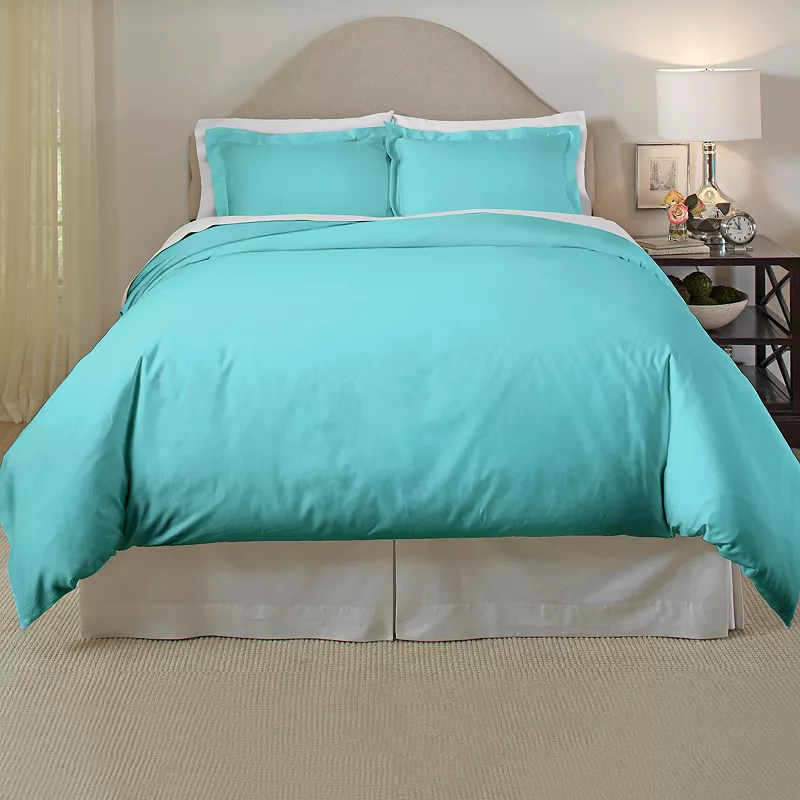 Pointehaven 410 Thread Count Cotton Duvet Cover Set