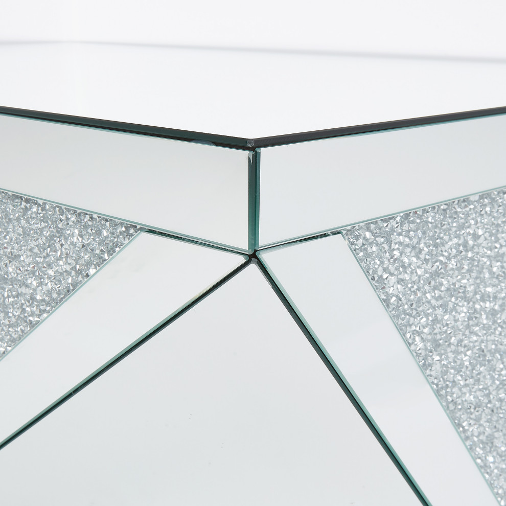 Montreal Mirrored Crystal Cocktail Table   Contemporary   Coffee Tables   by Michael Amini  Houzz