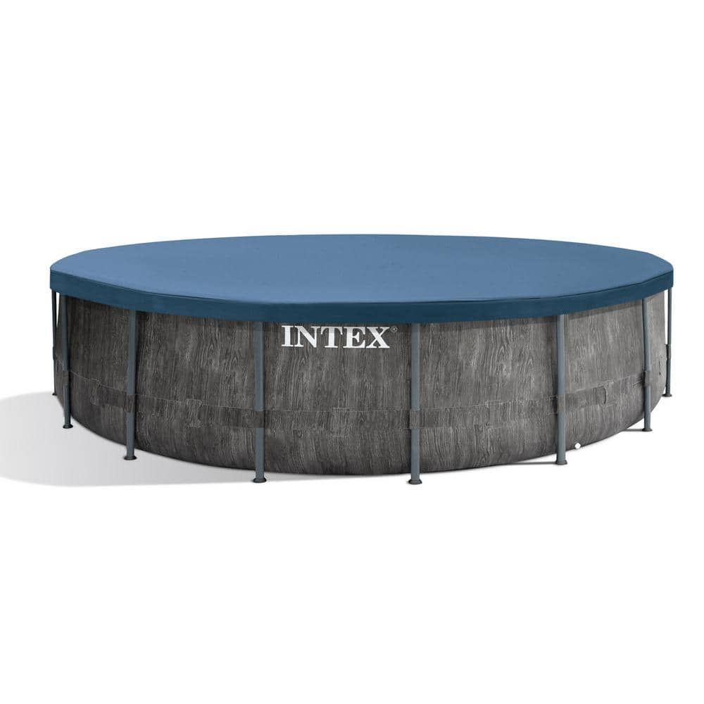 INTEX 15 ft. Round 48 in. Deep Prism Steel Frame Pool Set with Cover, Ladder, & Pump 26741EH