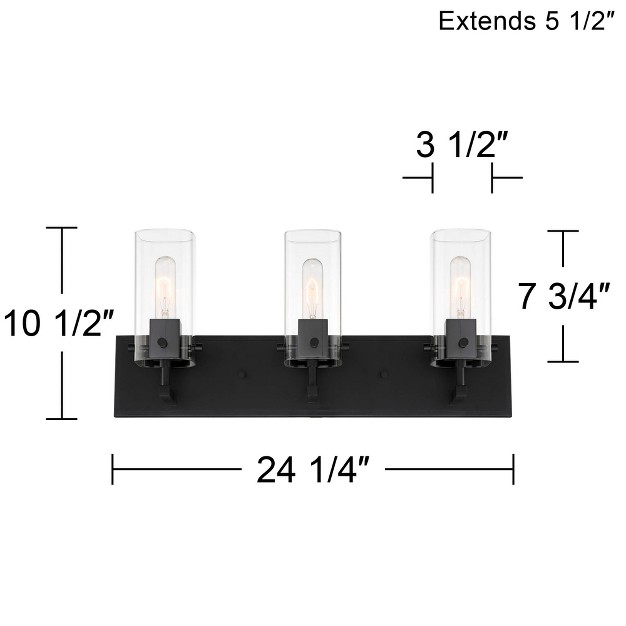 3 light Fixture Clear Glass Shade For Bathroom Vanity Hallway Reading Living Room