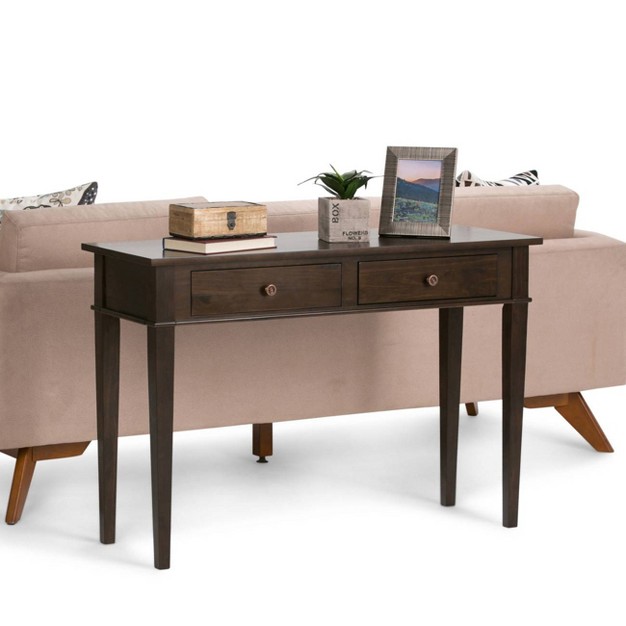 Sterling Solid Wood Contemporary Console Sofa Table Tobacco Brown Wyndenhall