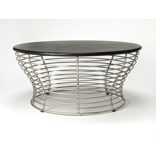 Fleming Fossil Stone and Metal Coffee Table