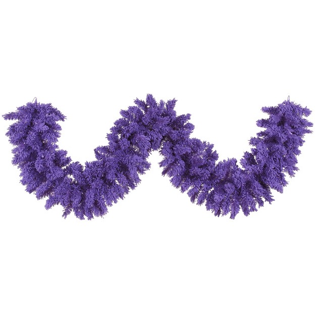 Vickerman Flocked Purple Artificial Christmas Garland