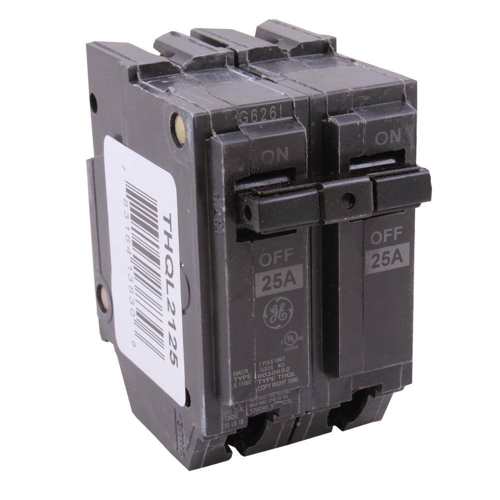 GE 25-Space Amp 2 in. Double-Pole Circuit Breaker THQL2125