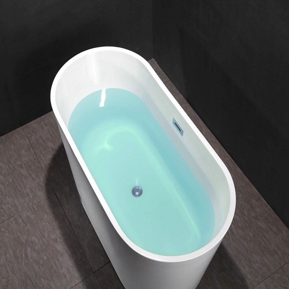 Acrylic Freestanding Soaking Bathtub in Gloss White