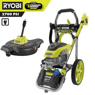 RYOBI 2700 PSI 1.1 GPM Cold Water Electric Pressure Washer and 12 in. Surface Cleaner with Caster Wheels RY142711-SC12